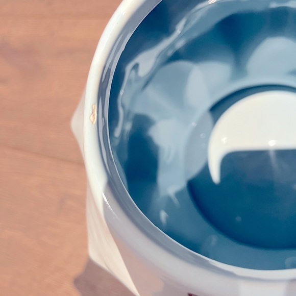 Rae Dunn blue “Peace” Christmas Tree Cannister Cookie Jar - Picture 2 of 3